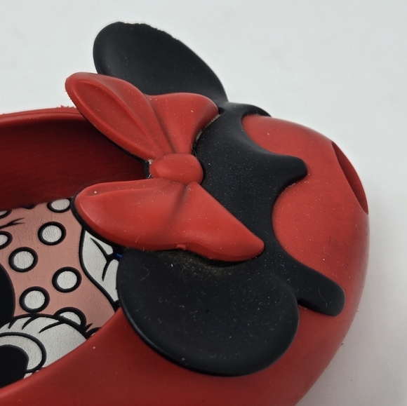 MINI MELISSA RUBBER MARY JANE MICKEY & MINNIE MOUSE RED SHOES EARS GIRLS SIZE 10 - Picture 13 of 16